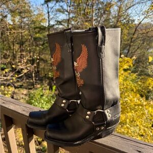 Vintage Harley-Davidson Boots with Eagle Design
